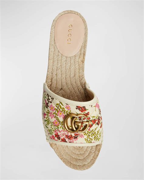 gucci pilar embroidered espadrilles|Gucci espadrilles wedges pink.